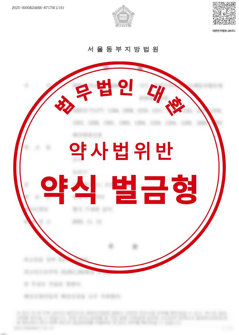 약사법위반 혐의 약식 벌금형 100만원 성공사례